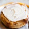 gluten-free cinnamon bun with icing